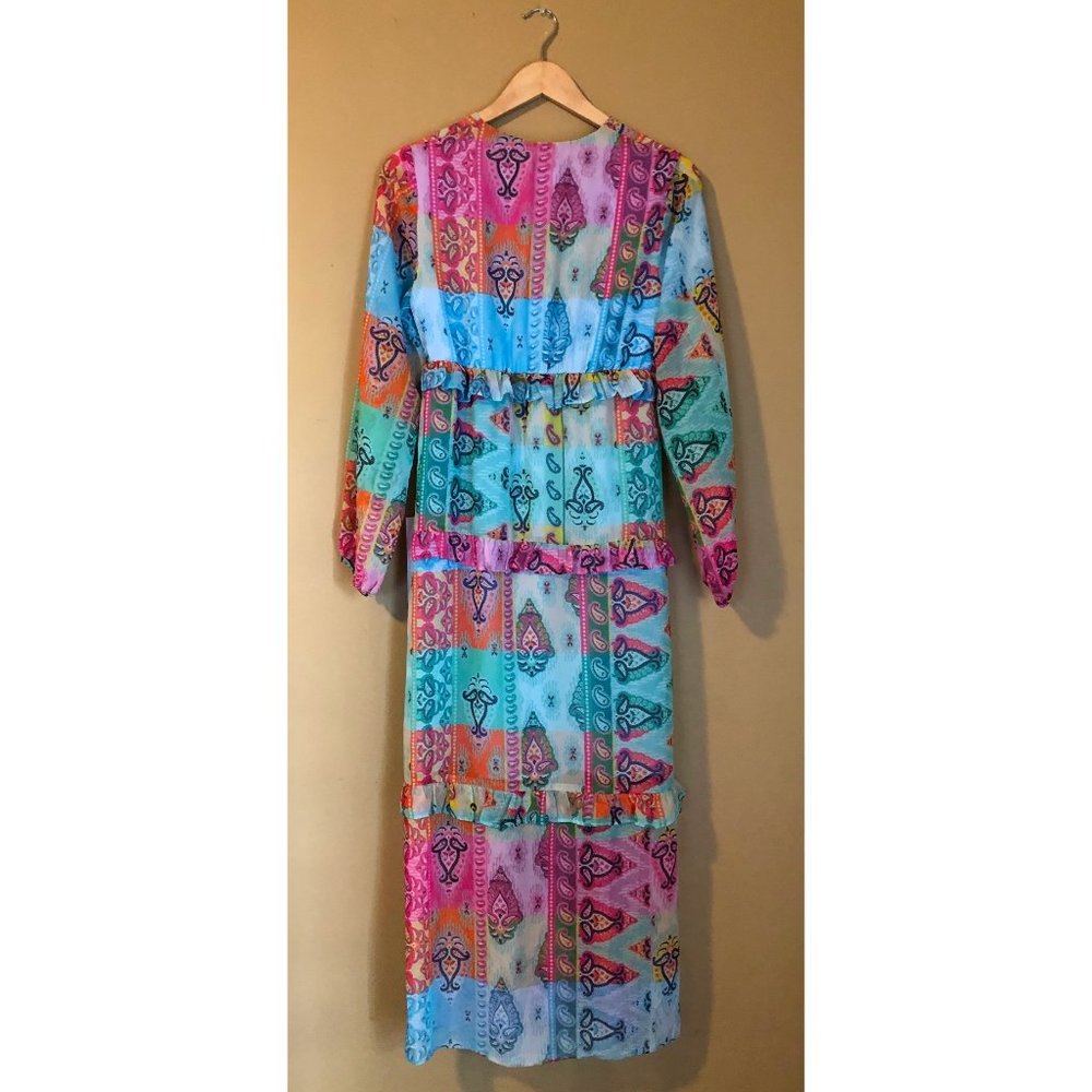 NWT Never Fully Dressed rainbow paisley patchwork print Alexia midi dress - Picture 5 of 7
